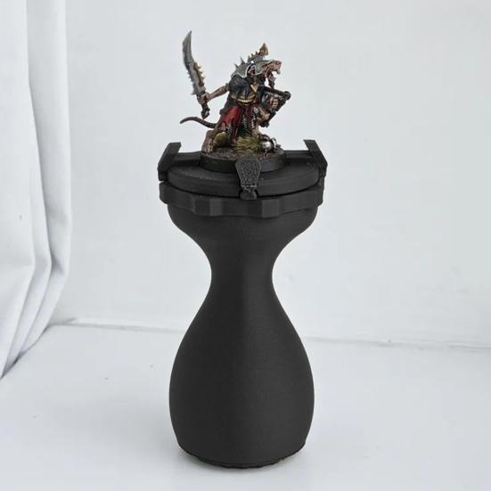 3D Printed Painting Handle Ergonomic Design Miniature Model Figure Support Paint Station with Rotating Top Platform