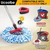 Spin Mop Replacement Head for O Cedar 2 Tank RinseClean, 4 Microfiber Mop Refill, 1 Scrub Brush, 1 Mop Stick, 1 Mops Base, Deep Cleaning