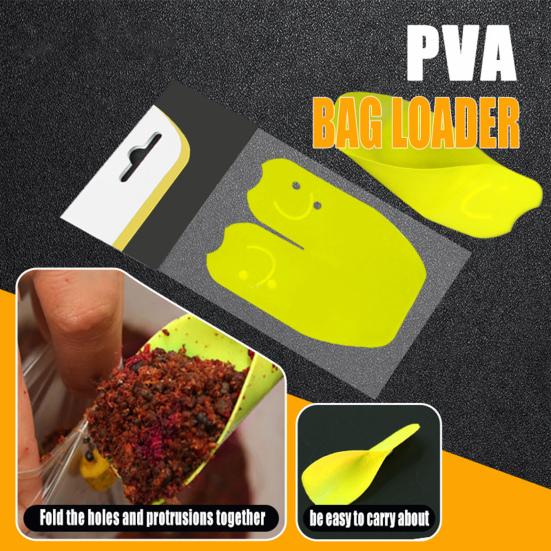 1/2Pcs Foldable Fishing Bait Shovel with Water Soluble Bag Portable Mini Collapsible PVA Lure Spoon Scoop Tool Fishing Accessories