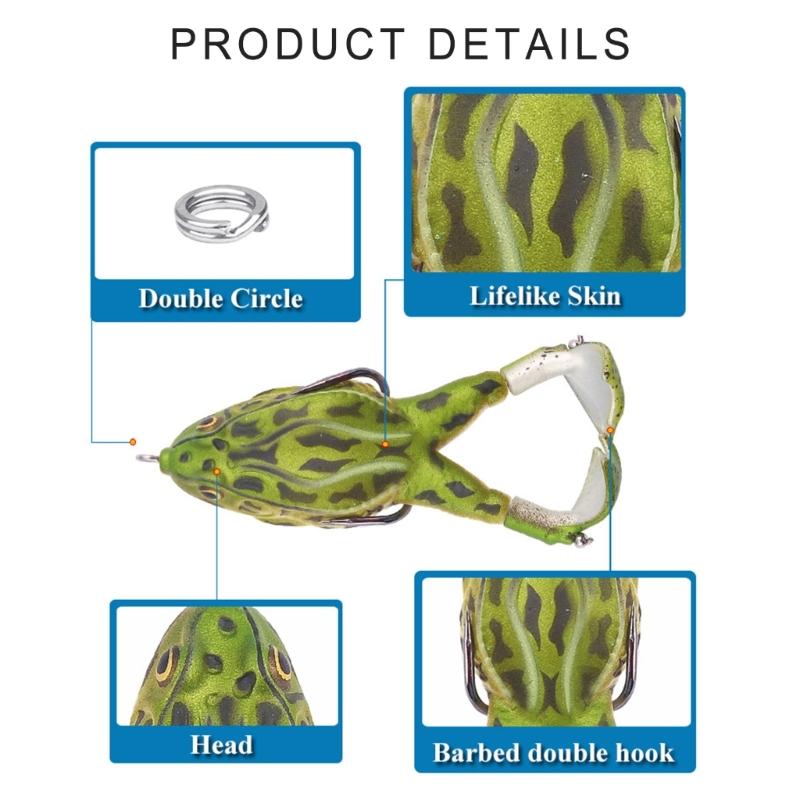 Fishing Baits Frogs Topwater Swimming Lures Realistic Frogs Lures Soft Baits Fishing Lures for Freshwater Saltwater