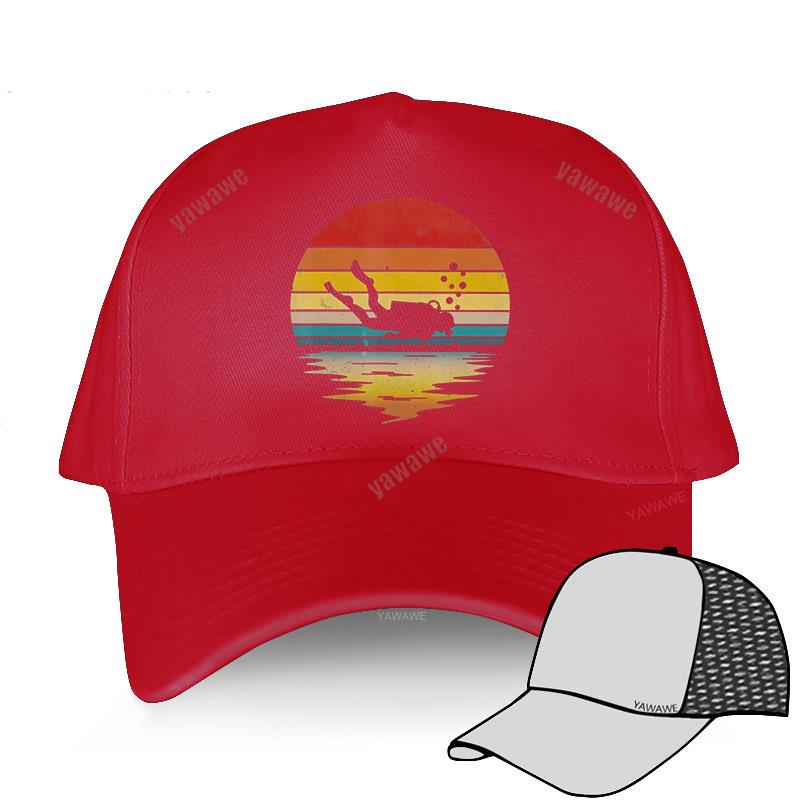 Baseball Cap for Men Hip Hop Harajuku Hats Retro Scuba Diving Cotton 80s Scuba Diver Teens Golf Hat Summer Breathable Caps