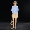 Modal Blend French Pleated Mid-Sleeve Blouse