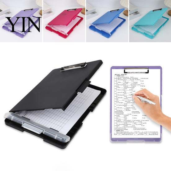 Letter Size Paper Holder for Office Plastic Clipboard with Storage And Pen Holder, Slimcase Lightweight Briefcase File Organizer Folder, Durable
