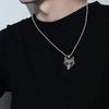Vintage Celtic Style Red Eyes Wolf Head Pendant Necklace For Men Women Hip Hop Punk Copper Color Box Neck Chain Jewelry Gifts