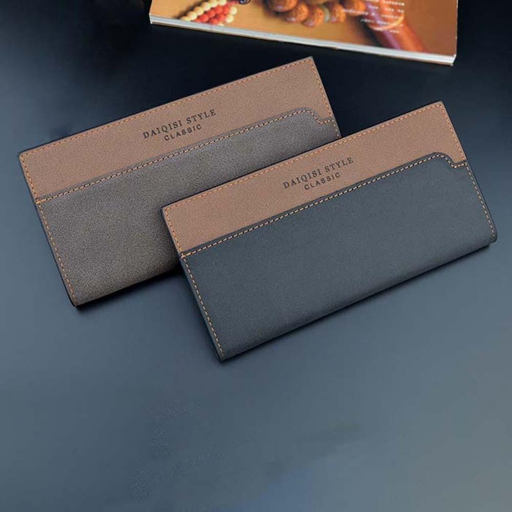 PVC Men Business Wallet Anti-lost Contrast Color PU Purse Clutch Bag Long Suit Wallet  Daily