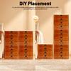 16-Drawer Vintage Wooden Organizer Set, Retro Storage Cabinet for Jewelry Makeup Office, Stackable Pine Wood Box