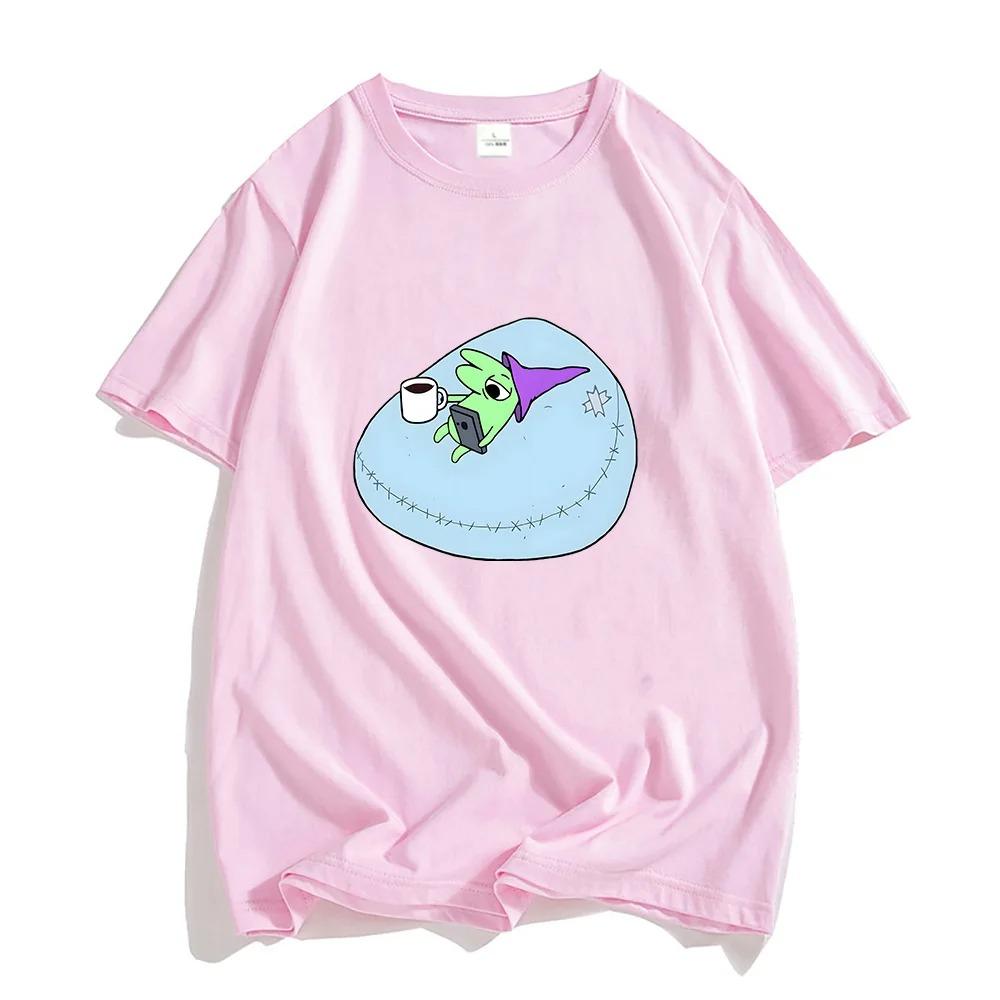 Smiling Friend Cartoon Print T-shirt summer 100% cotton T-shirt interesting pattern print T-shirt casual short sleeve