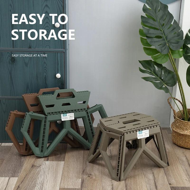 Hot Sale Modern Storage Folding Stool Strong Portable Plastic Stools Eco-friendly Home Foldable Solid Step Stool for Adults