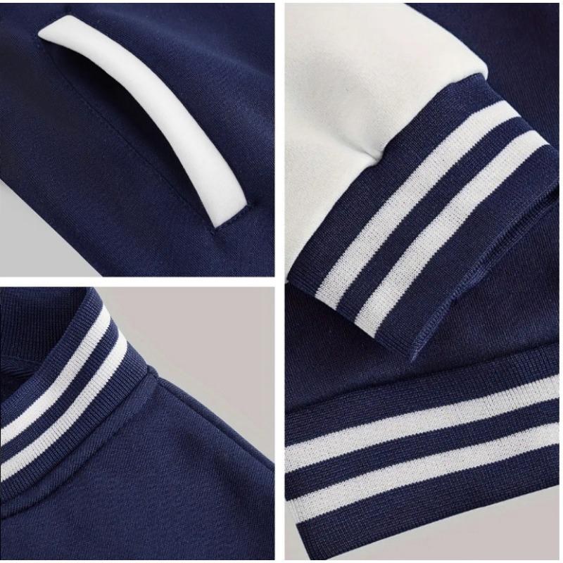 Men S Hooded Baseball Jacket Slim Fit Cardigan Sport Casual Wear
