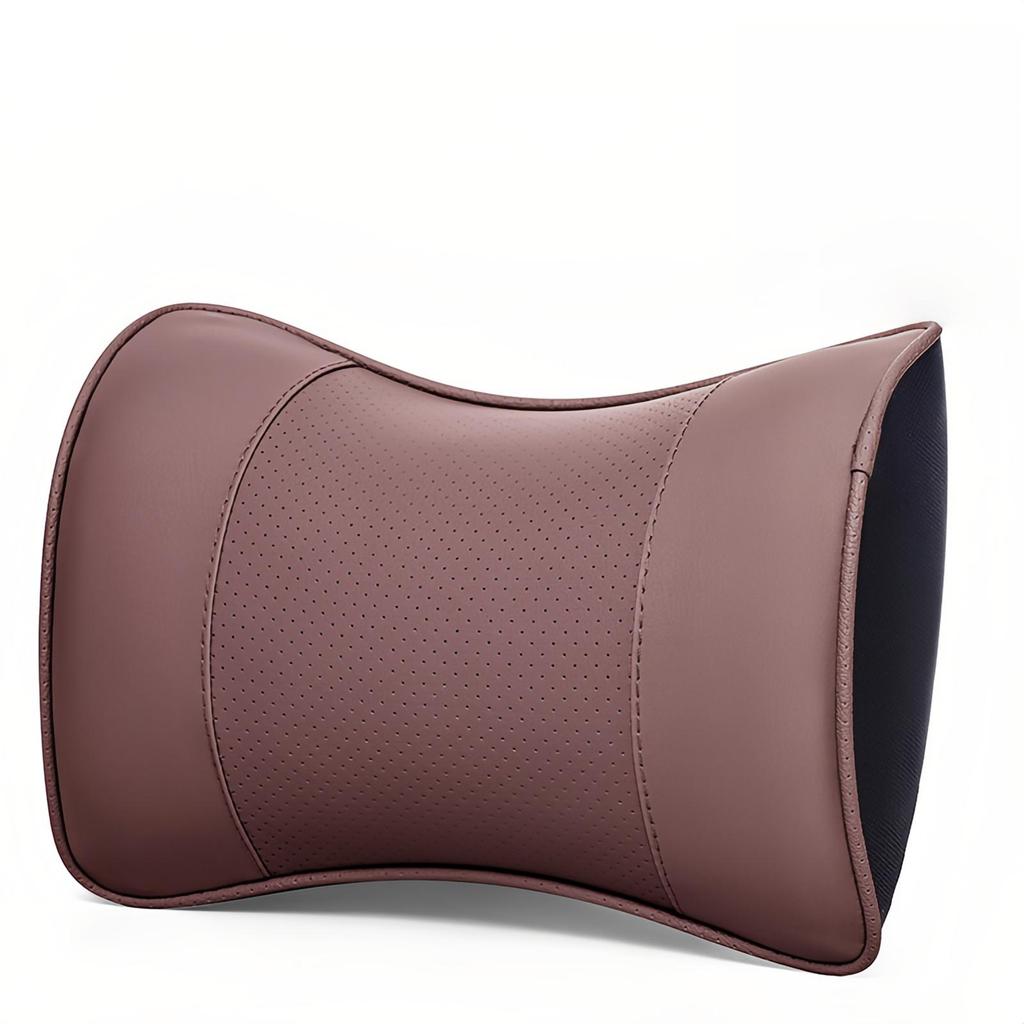 Leather Car Headrest Neck Protector Pillow Bolster Car Pillow Car Pillow Car Interior Supplies Memory Foam Lumbar Pillow
