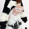 Mašlička Uzel Návleky na nohy Zesílená Imitace králičí kožešiny Dámské Legíny Boty Obal Lolita Punk Harajuku Party doplňky