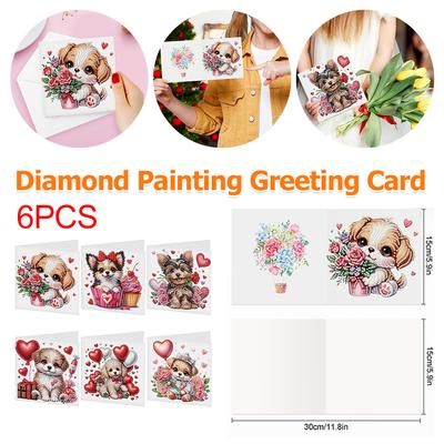 6PCS Diamond Painting Greeting Card Holy Mother & Jesus DIY Diamond Painting Card Rhinestone Painting Card Craft Kit for Gift