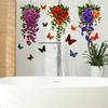 Painted Hanging Decorations Flower Basket Butterfly Bedroom Living Room Home Background Beautification Decoration Wall Stickers