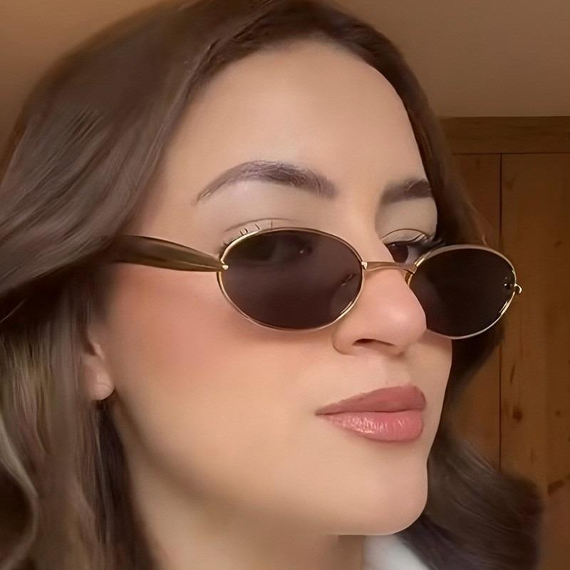 Vintage Small Frame Oval Sunglasses Women Men Luxury Brand Designer Eyewear Popular Travel Sun Glasses Uv400