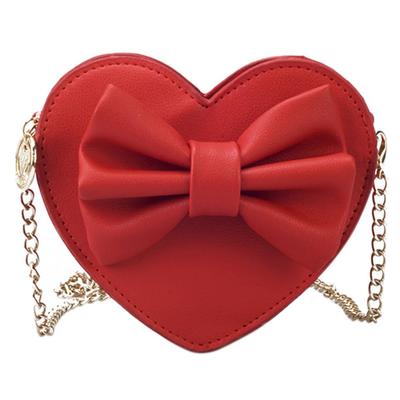 VALICLUD Women's Heart-Shaped Chain Shoulder Bag, Lightweight and Compact, 5.51 X 5.12 X 1.77 Inches, Fashionable Mini Bag for Outings, Red