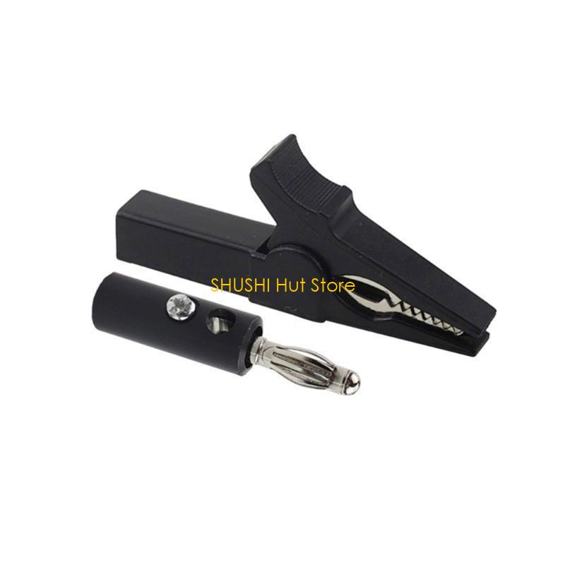 

Alligators Clip Banana Plug Test Probes Insulated Electric Clip 4mm Banana Plug Cable Clip for Electrical Testing D57B чорний