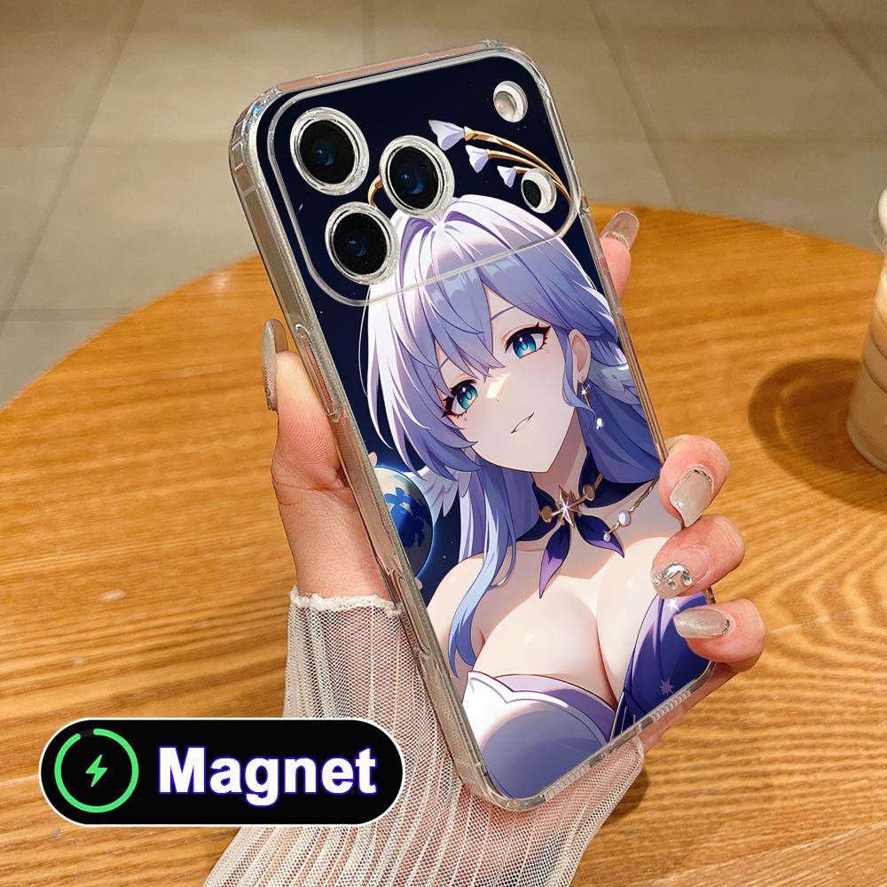 

HSR Robin Прозрачный ТПУ Чехол для Мобильного Телефона Magsafe для iPhone 17 16 15 14 13 12 11 Air Pro Max Plus Mini Цветная Крышка iPhone 11 Pro Max