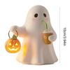 Nightstand Lamp Ghost Sculpture Statue Holding Pumpkin Drinking Ambient Lighting for Home Bookshelf Tabletop