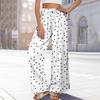 Women's Printed Wide Leg Pants With Pockets High Waist Drawstring Loose Casual Pants