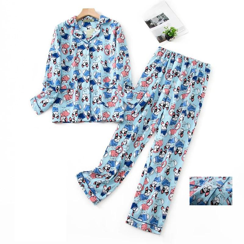 Nachtwäsche Damen Pyjama Set Damen Warm Flanell Baumwolle Hausanzug Herbst Winter Karomuster Pyjama Schlaf