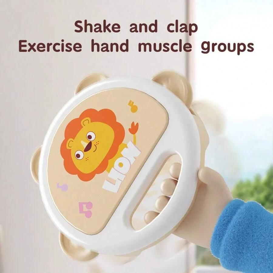 Löwe Musikinstrument Trommel Montessori Spielzeug Handtrommel Musikinstrument Lehrreiches Spielzeug Säuglingsrassel Cartoon Handklatsch-Spielzeug