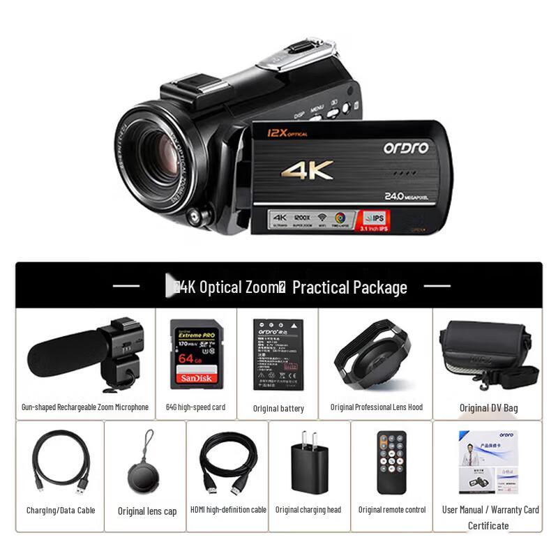 

ORDRO 4K HD Digital Camcorder (CN version)