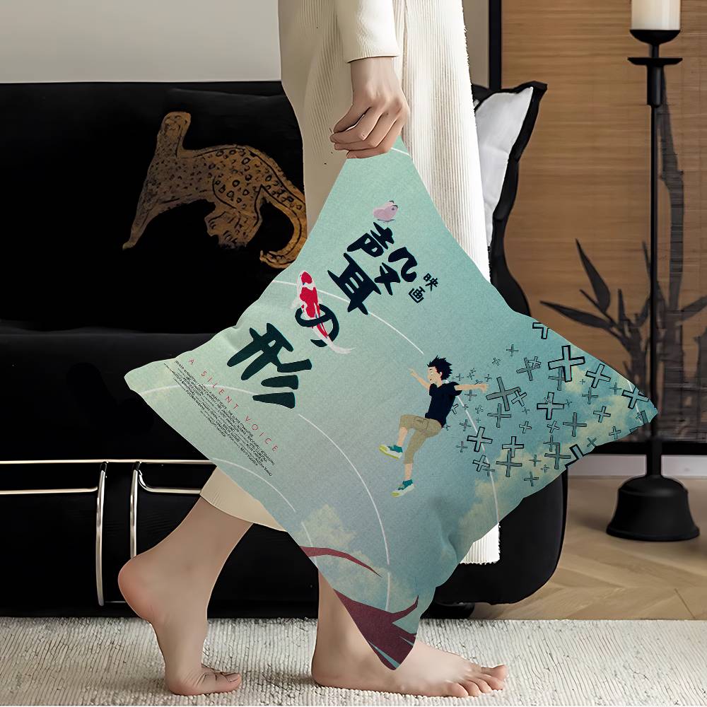 A Silent Voice Pillow Gift Home Office Decoration Bedroom Sofa Car Cushion Cover Case 45x45