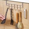 Platzsparender Über-Tür-Hakenhänger mit 5 Haken - Edelstahl Duschtürhaken Organizer für Küche, Zuhause, Büro, Besteck