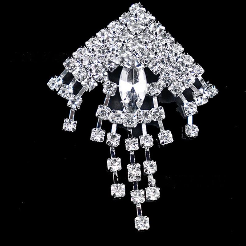 Korean Chain Heart Chain Metal Tassel Brooch For Women Men Suit Decoration Tassel Chain Metal Bead Pin Cloth Jewelry Accessories