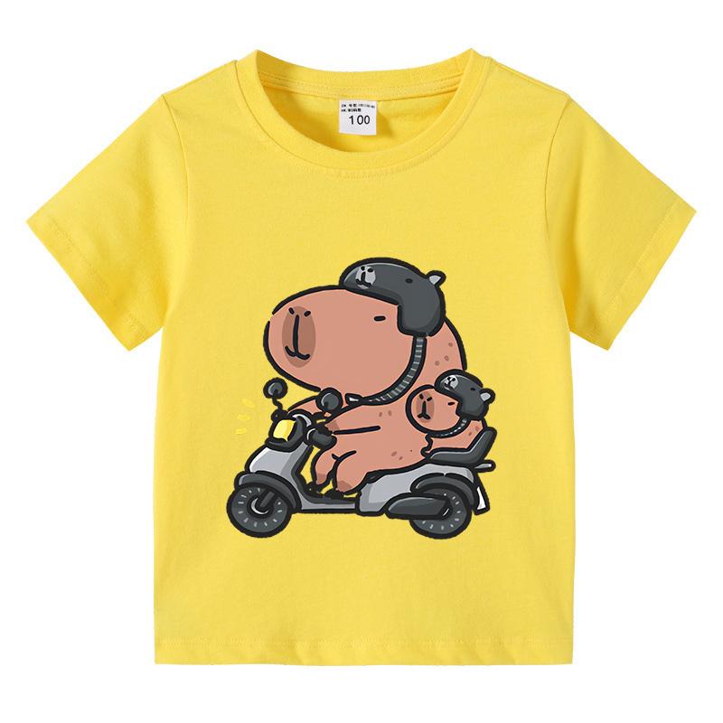 Capybara Kids Tshirt Children animal Tees Cartoons Clothes Kid Girl Boy Cute Capybaras Lovely T Shirt Baby Casual Top Clothes