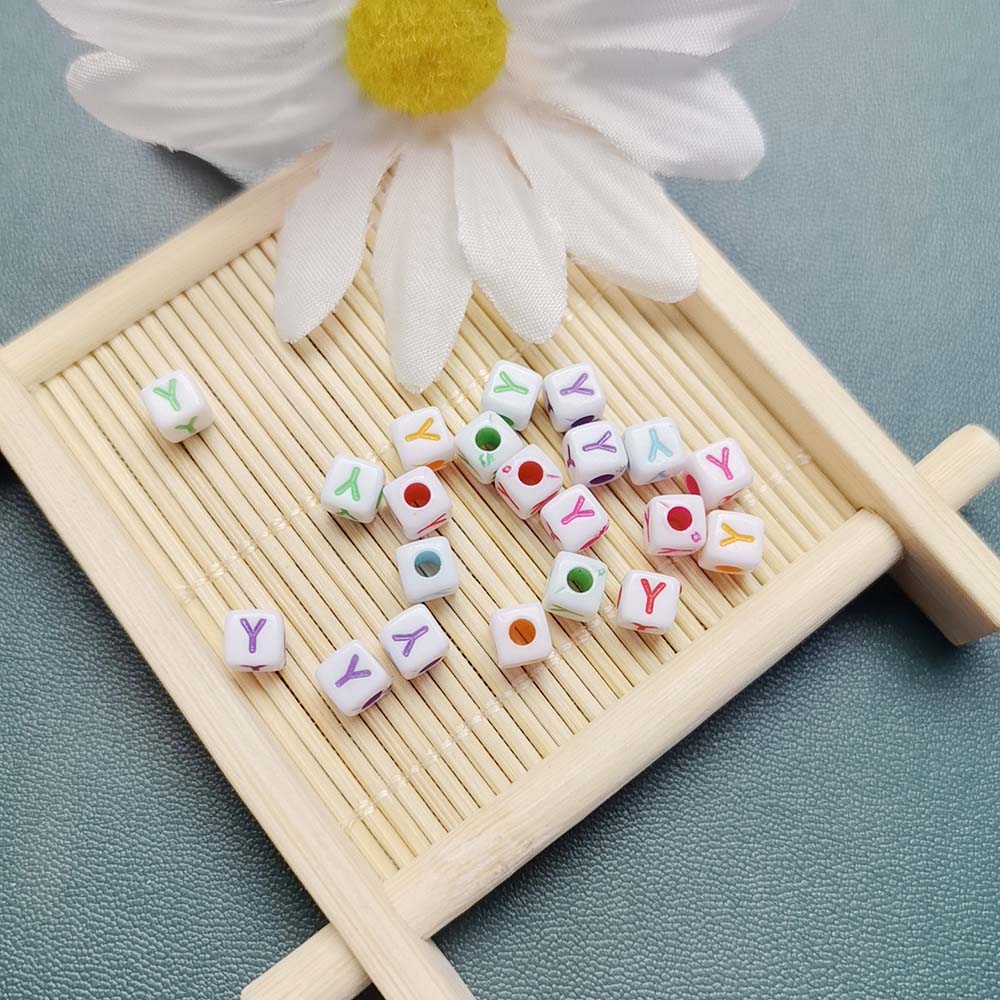 1000pcs Colorful Cube Acrylic Beads Alphabet Letters Square Loose Spacer Beads for Jewelry Making Diy Bracelet Accessories