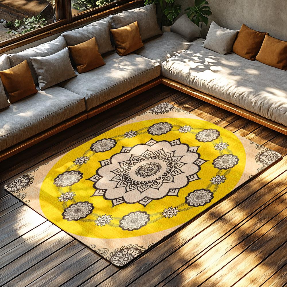 Cozy Area Rug Non Slip Indoor Outdoor Carpet Washable Home Decor Modern Abstract Geometric Pattern Floor Mat Living Room Bedroom