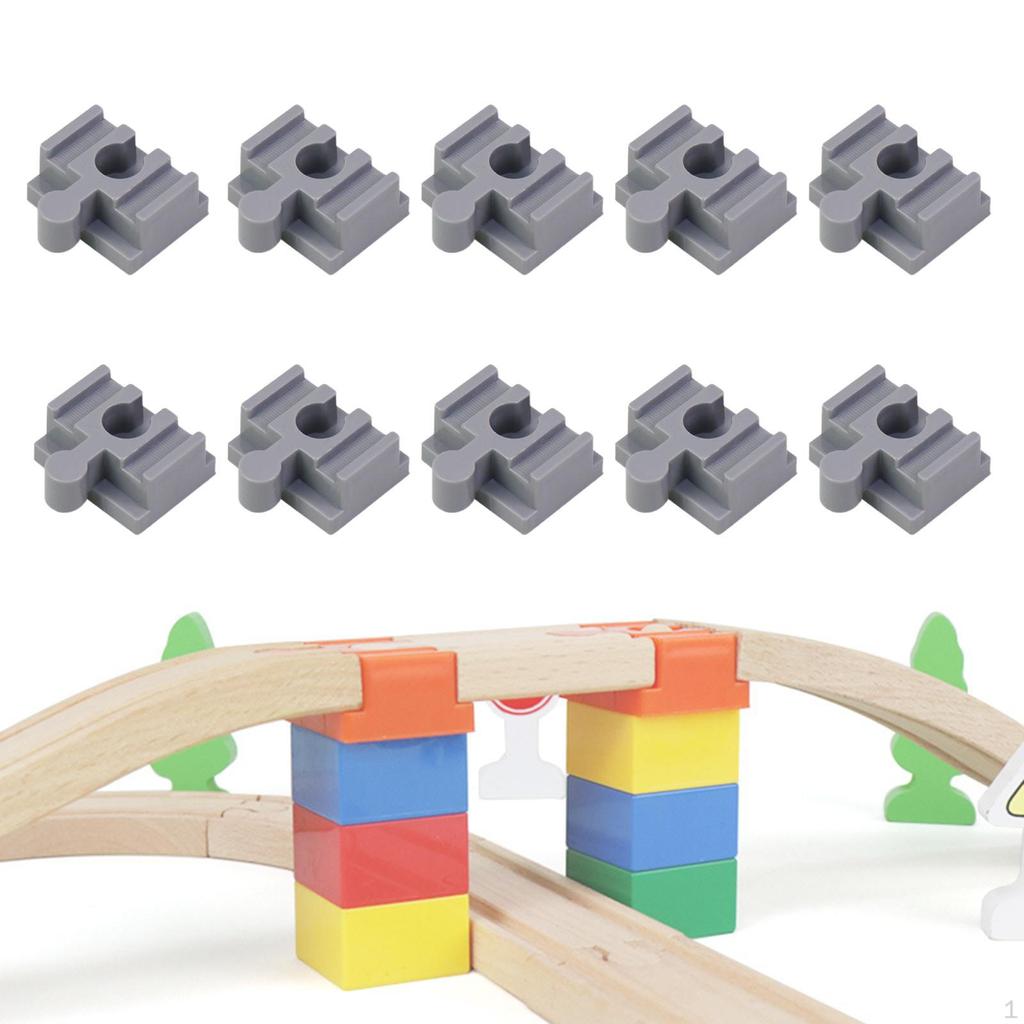 10 Pieces Wood Train Track Adapter, Learning Games