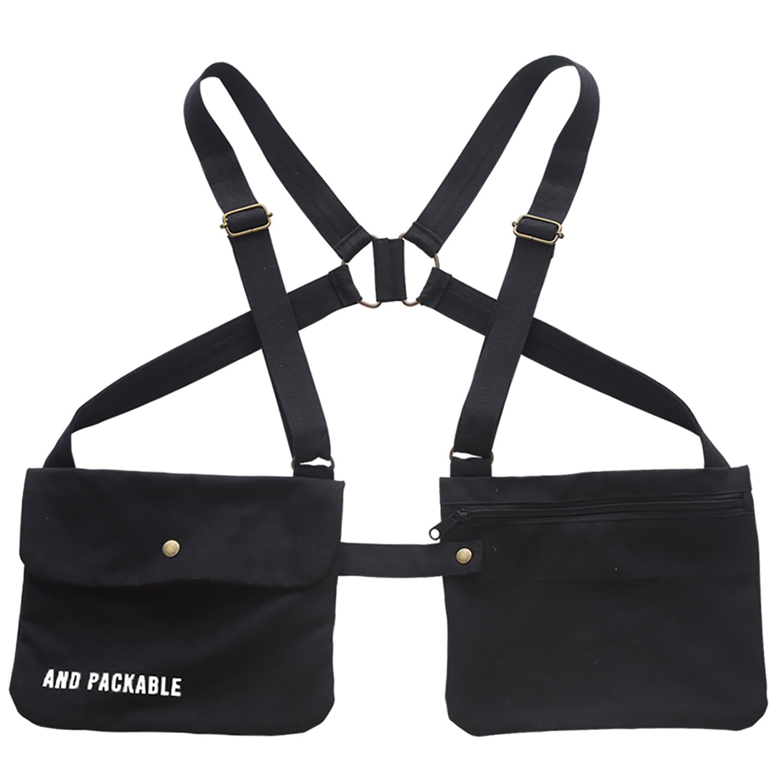 

Techno Prime And Packable Wearable Vest Messenger Bag, Multifunctional, 25x20cm, Black, 75083