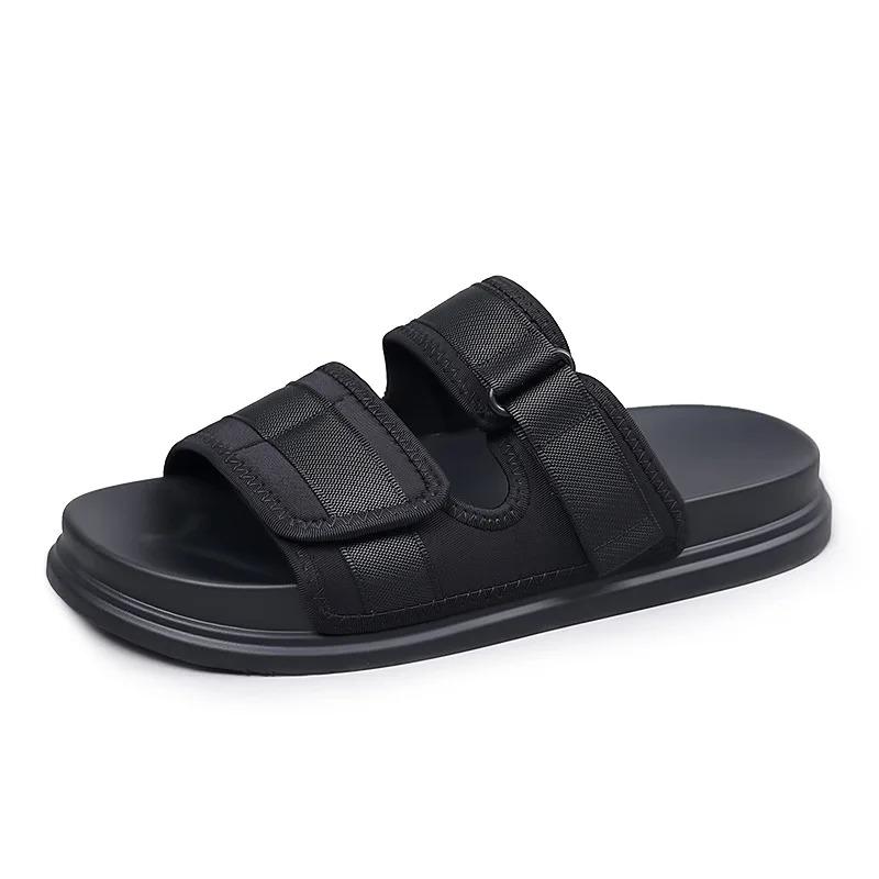 Men's Slippers Summer Trendy Fashion Versatile Drag Wear Soft Soled Beach Shoes Summer Men Sandals