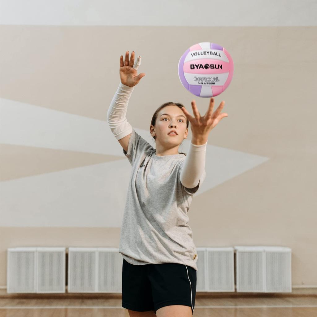 BYAOSUN Größe für Drinnen und Draußen Größe 5 Volleyball für High School und Grundschule Weich und Strand und Volleyball Volleyball, 5, PU, Übung,