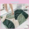 Pattern Leaf Mat Bathroom Green Mat Machine Washable Ideal For Kitchen Entryway And Shower Decor Housewarming Gift Bathroom Kitchen Accessory