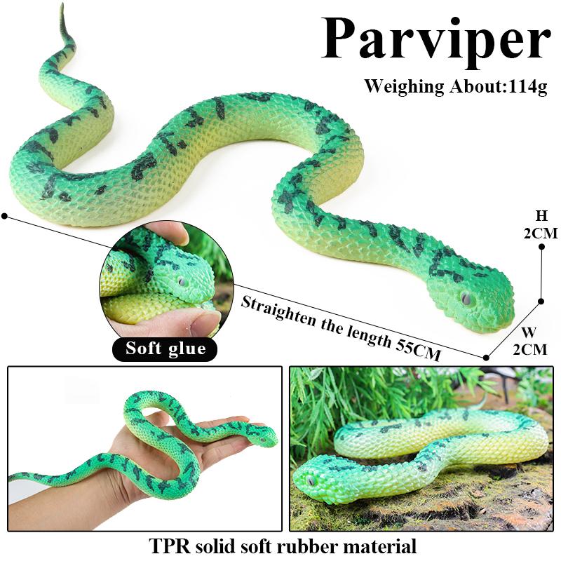 Oenux Forest Savage Snakes Animals TPR Rattlesnake Python Cobra Action Figures Lifelike Model Education Kids Toy Gift Prank toy