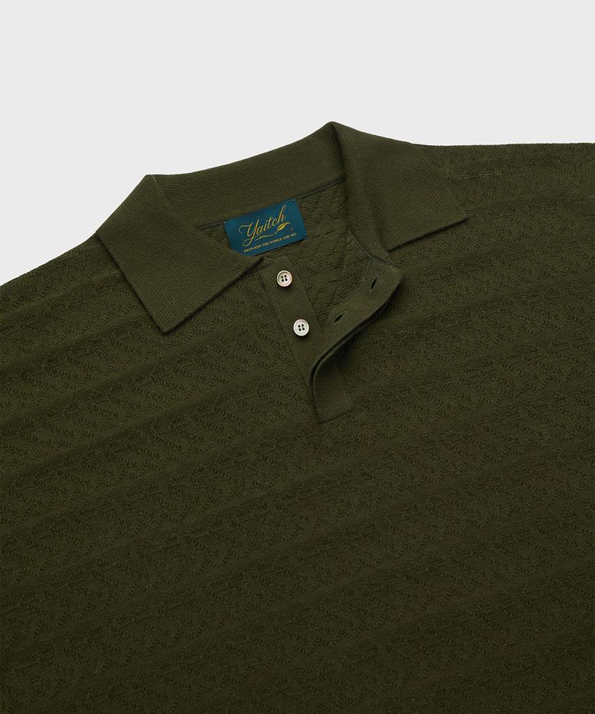 Yaichi Jacquard Knit Polo - Chive