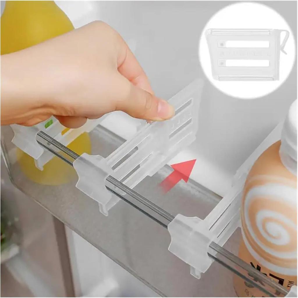 Refrigerator Door Organizer Dividers Clips, Retractable Fridge Space Allocator for Side Seam Organizing Cabinet Kitchen Storage