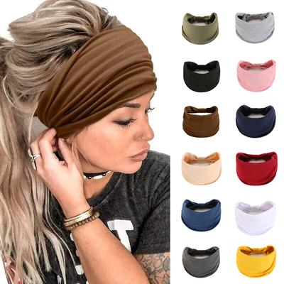 Women Wide Sports Headbands Elastic Hair Ribbons Turban Headwear Bandage Hairbands Wide Sports Stretch Gym Yoga Soft