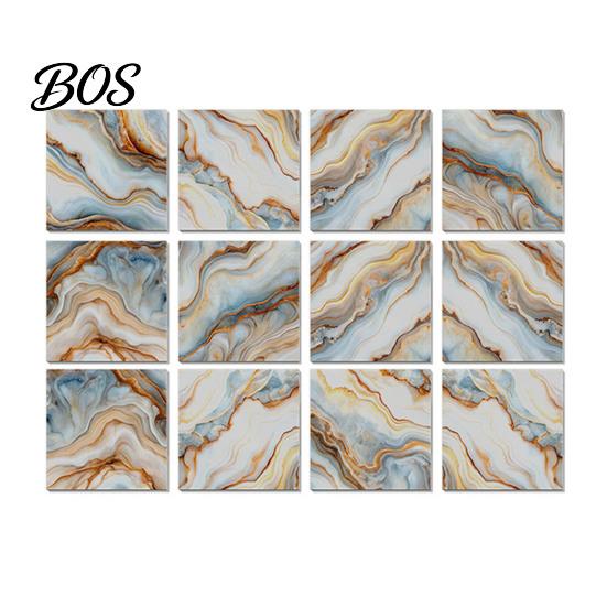 Realistic Stone Texture Wall Stickers 12PCS Imitation Marble Pattern Stickers, Self-Adhesive Waterproof EVA Self Adhesive Tiles for Interior