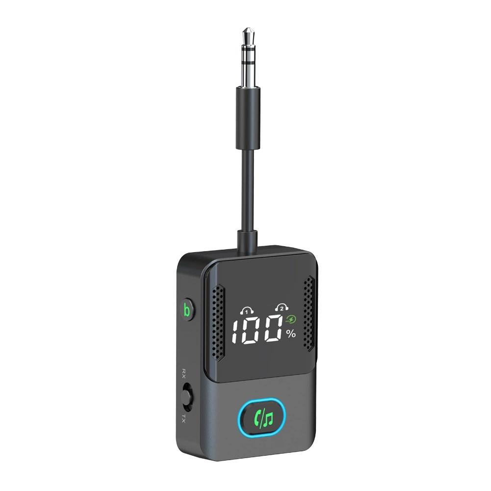 

Adaptador Bluetooth 5.3 Transmisor Receptor 2 en 1 para Coche Audio Inalámbrico Alta Duración