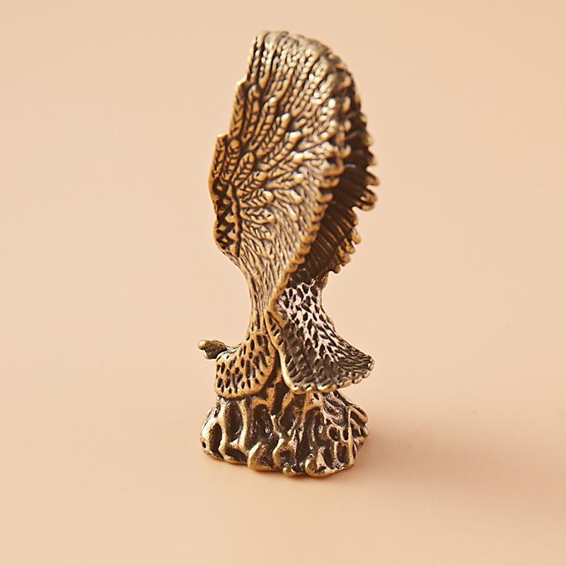 Retro Solid Brass Soaring Eagle Desk Ornament
