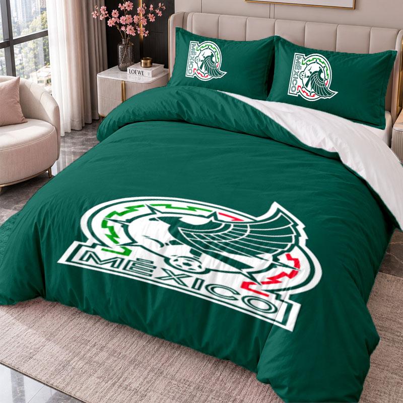Mexico National Team 3Pcs Bedding Set Duvet Cover With Two Pillowcases For Bedroom Home Decoration