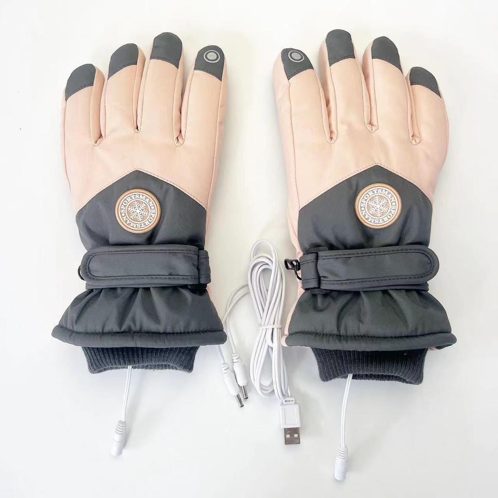 USB Heated Touch Screen Ski Gloves for Winter Outdoor Cycling