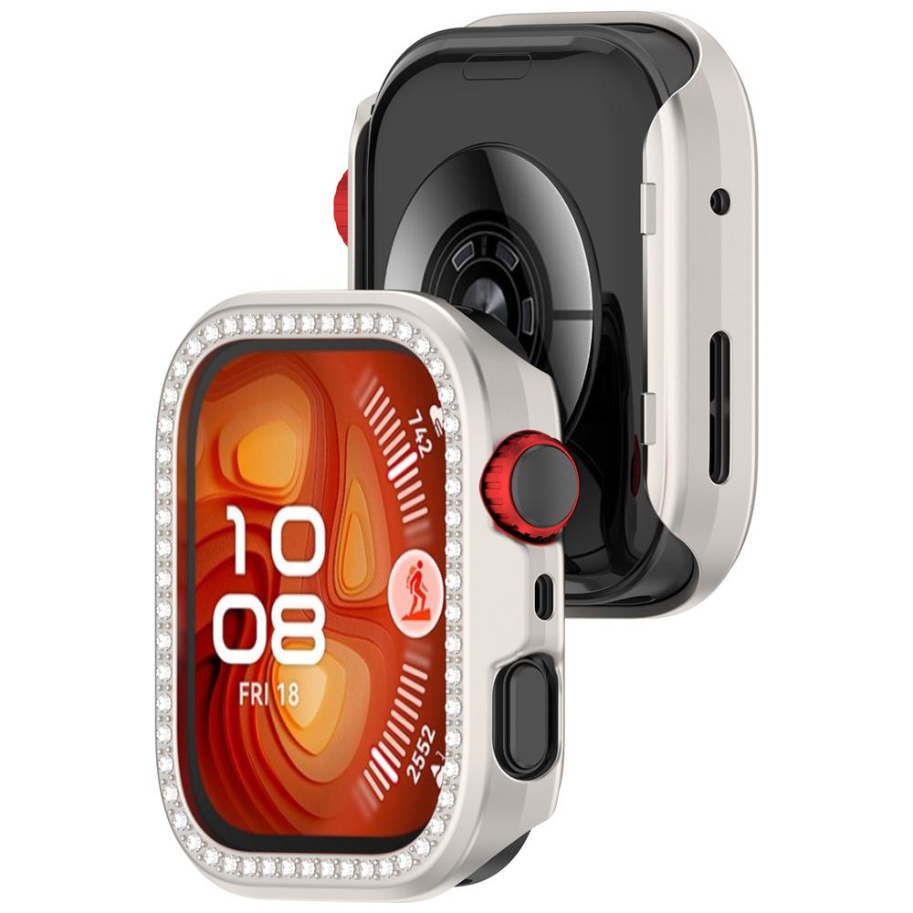 Dla Huawei Watch Fit 4 Pokrowiec Z Plastikowym Diamentem Pusty Twardy PC Ochronna Obudowa Ochrona Koperty Dekoracja Zegarka