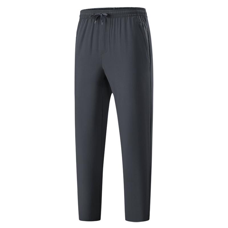 Men's Quick-Dry Elastic Running Pants - Breathable Ice Silk for Summer Fitness & Casual Wear