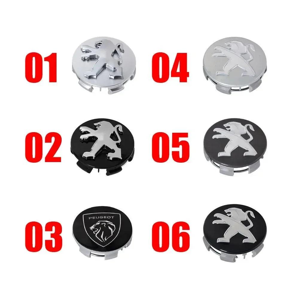 2026 Hot Car Sticker 56/60MM 4pcs Car Wheel Center Hub Cap Badge Cover For Peugeot 2008 3008 4008 5008 207 208 307 308 107 408 1