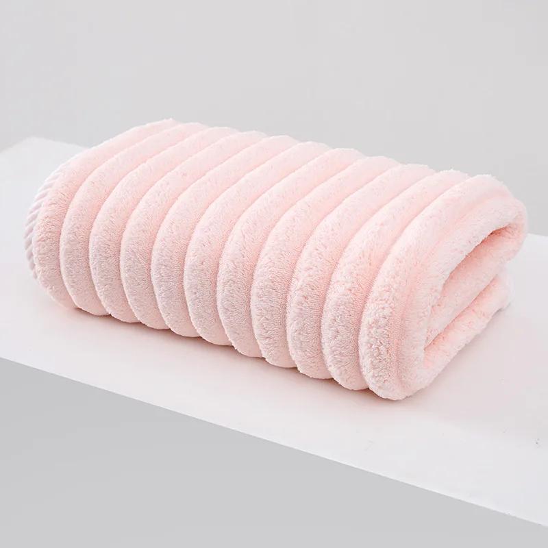 1PC Ultra Soft and Quick-Dry Towel with Candy Stripes Perfect for Home and Travel Candy Corduroy Style 35x75cm Comfortable Warm